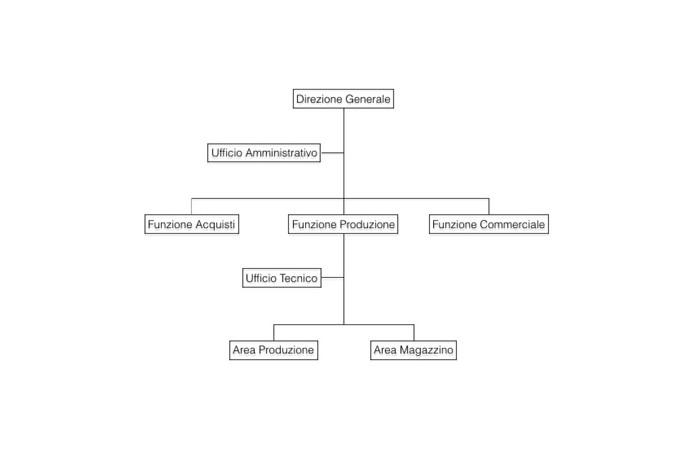 Esempio di organigramma funzionale o ad albero in un’attività manifatturiera